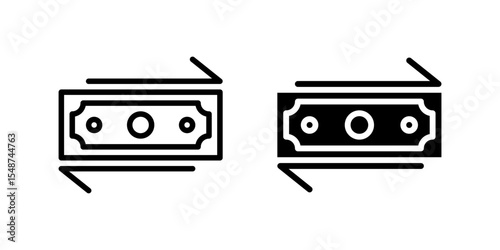Currency exchange symbol icon set, useful for banking and international travel