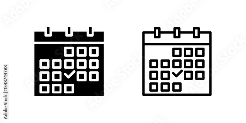 Calendar or itinerary icon set ideal for scheduling trips and events