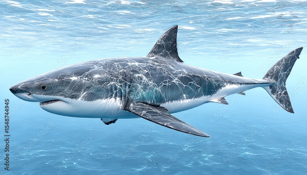 Fototapeta premium Great white shark underwater