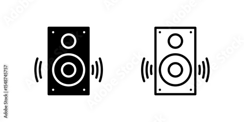 Audio speaker icon set for music systems, stereo, and multimedia setups