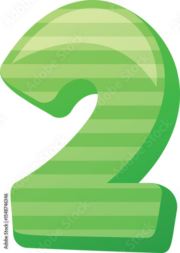 Two childish digit font vector illustration