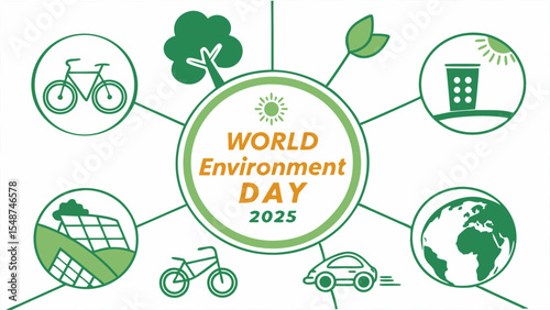 set of green eco icons world environment day