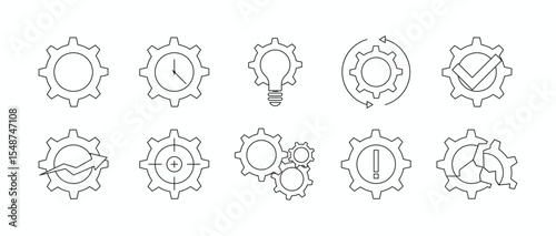 gear icons set. symbol collection 