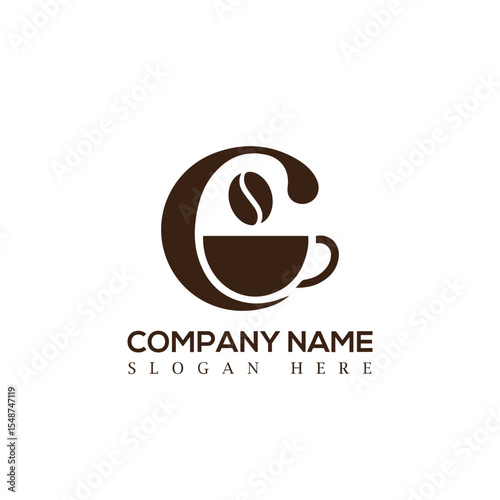 Letter C cup of coffee logo