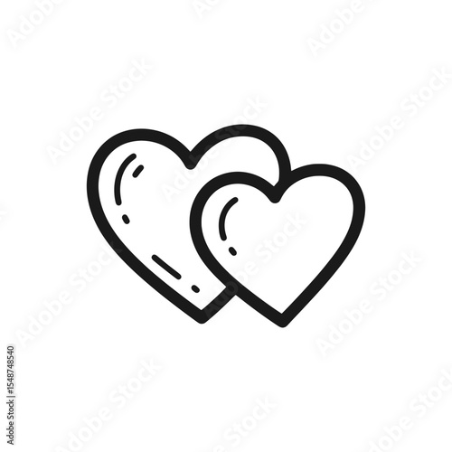 Romantic or friendship themed couple or object in hand-drawn style – Vector Illustration