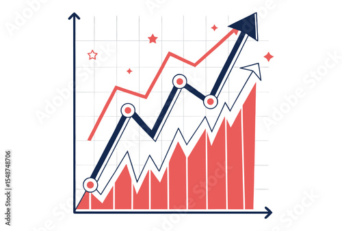 Business Growth Visualization An animated illustration showcasing upward trends of business data, illustrating expansion and progress
