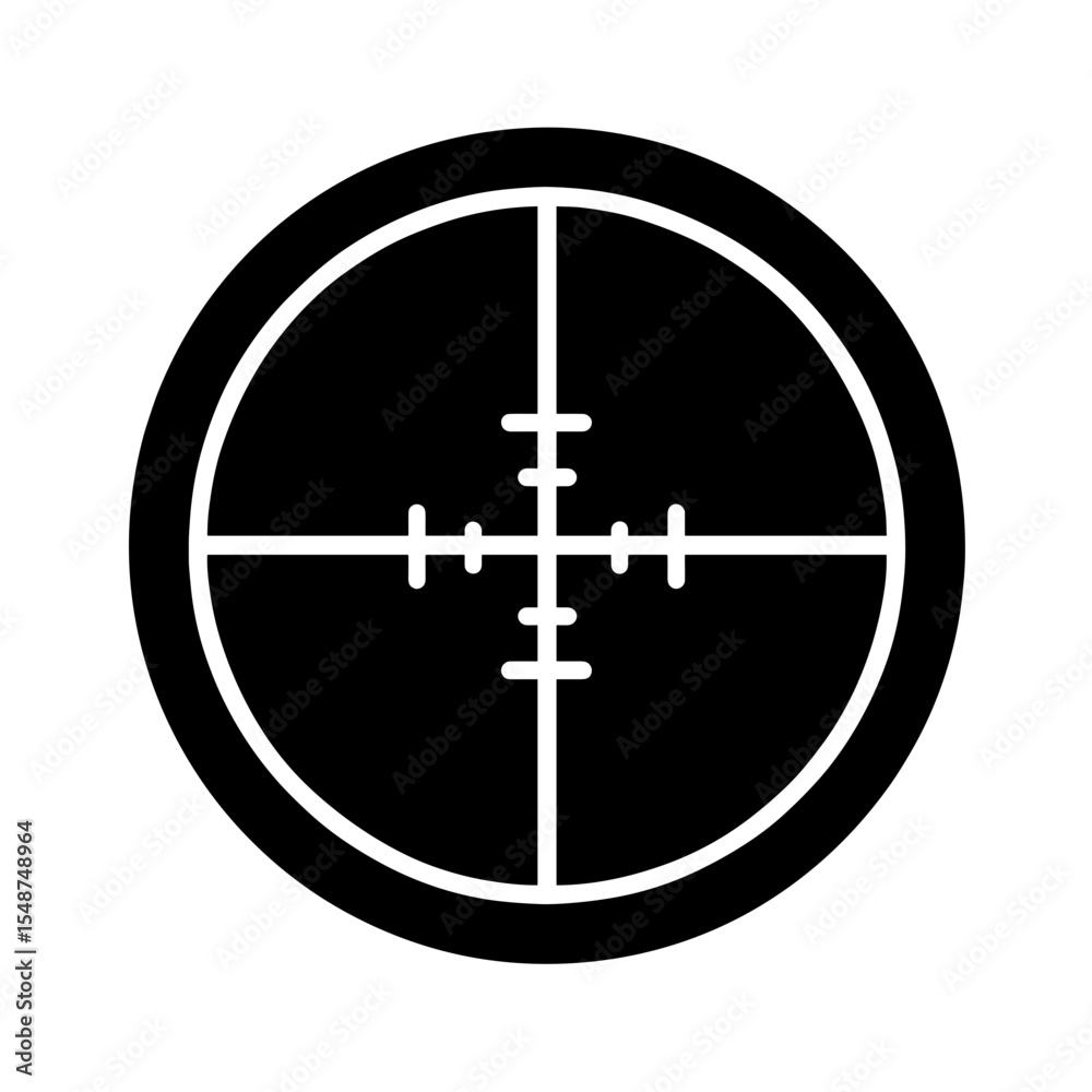 Fototapeta premium Sniper scope icon filled style representing military target aiming system