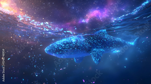 Cosmic Nebula and Starry Sky Abstract Space Art
