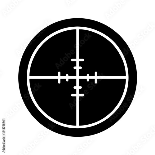 Sniper scope icon filled style representing military target aiming system