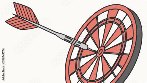 Darts target bullseye illustration for game sport accuracy success goal achievement focus strategy