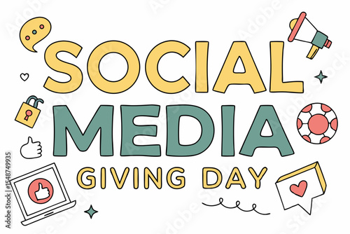 SOCIAL MEDIA GIVING DAY vector illustration