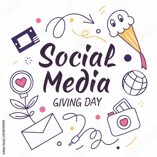 SOCIAL MEDIA GIVING DAY vector illustration