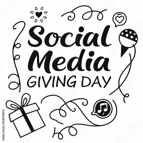 SOCIAL MEDIA GIVING DAY vector illustration