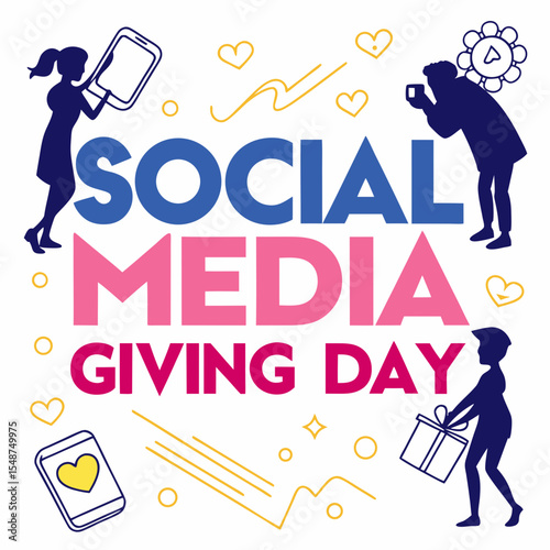 SOCIAL MEDIA GIVING DAY vector illustration