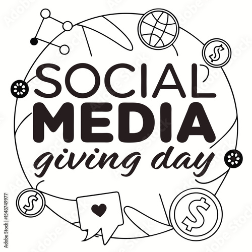SOCIAL MEDIA GIVING DAY vector illustration