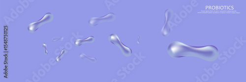 Probiotics bacteria vector illustration. Biology, science background. Medicine and treatment.