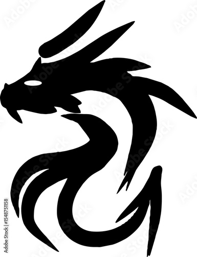 Dragon logo icons. Ancient mythical serpent symbol. Mythological beast sign. Vector illustration