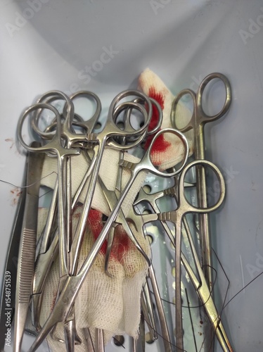 medical instrument is dirty after surgery