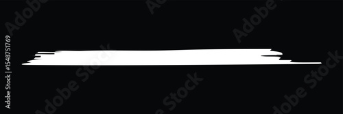 White brush stroke set isolated on black background. Trendy brush stroke vector for white ink paint, grunge backdrop, dirt banner, watercolor design and dirty texture. Brush stroke vector illustration