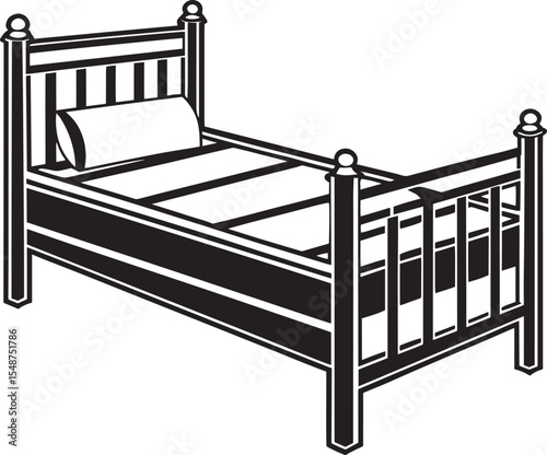 illustration of a bed with clipping path