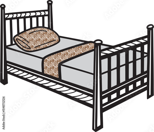 black bed vector