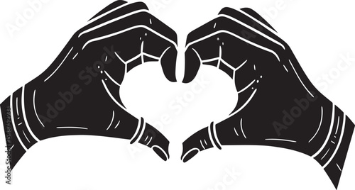 vector image of hand love shape