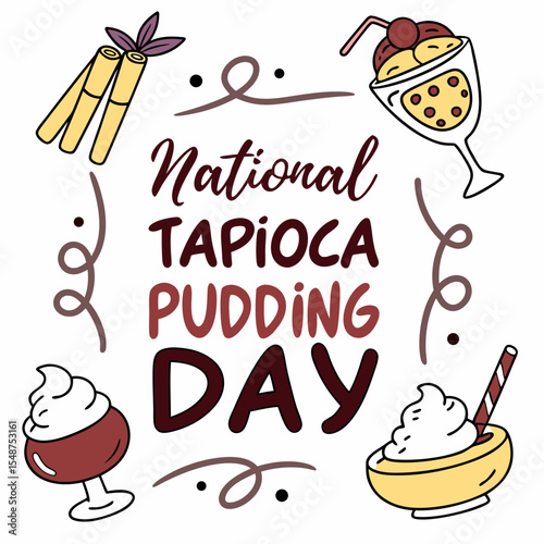 NATIONAL TAPIOCA PUDDING DAY vector illustration