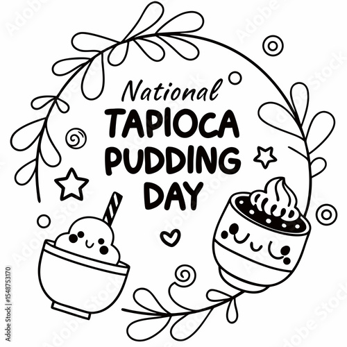 NATIONAL TAPIOCA PUDDING DAY vector illustration