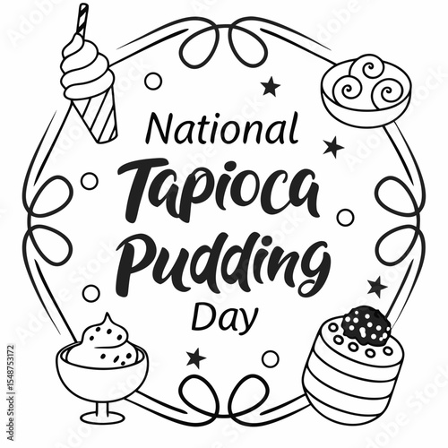 NATIONAL TAPIOCA PUDDING DAY vector illustration
