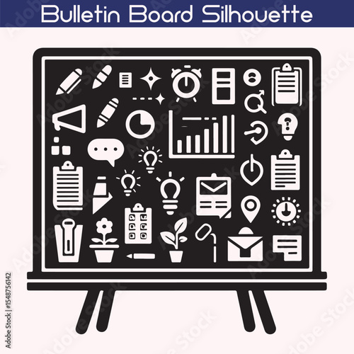 Silhouette Bulletin Board Vector – Creative Display Elements for School & Office Decor