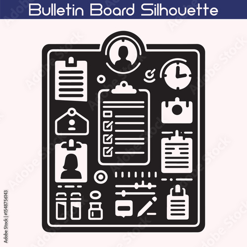 Silhouette Bulletin Board Vector – Creative Display Elements for School & Office Decor
