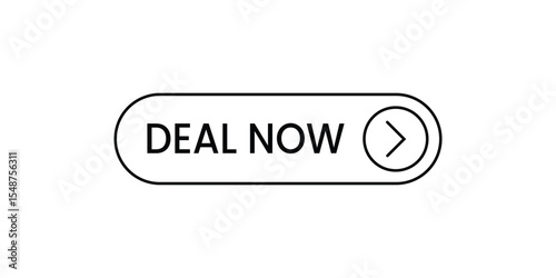 Minimalist Bold Deal Now Vector Button Icon with Rounded Corners – Perfect for E-commerce, Call-to-Action UI, Sales Promotions, Discount Ads, Web Banner, or Promotional Campaign and Interfaces