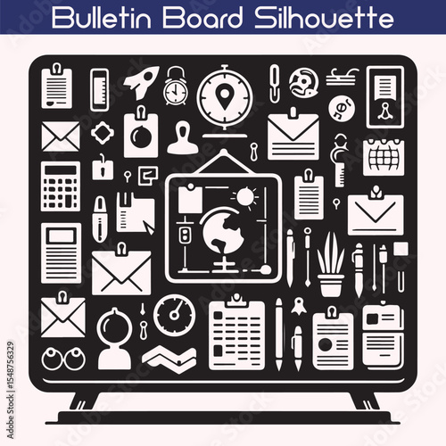 Silhouette Bulletin Board Vector – Creative Display Elements for School & Office Decor
