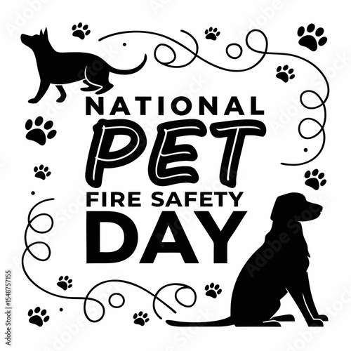 NATIONAL PET FIRE SAFETY DAY vector illustration