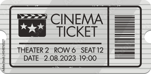 Retro cinema ticket admit one