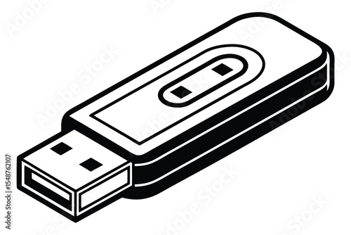 USB Flash Drive Portable Data Storage Device Illustration