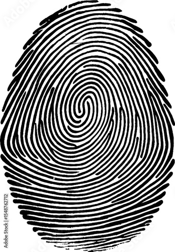 Fingerprint icon Signature concept for password encryption. to protect information illustration