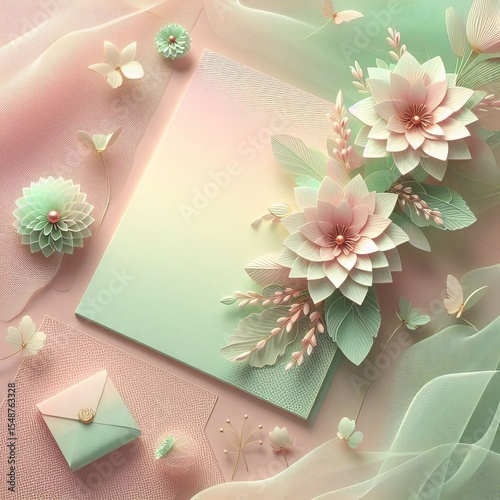 Pale pink and honeydew green mesh gradient with a gentle sunbeam