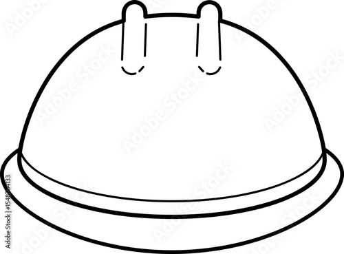 Line Drawing of a Dome-Shaped Object with Two Protrusions