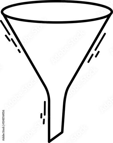 Hand-drawn Line Art Illustration of a Conical Funnel