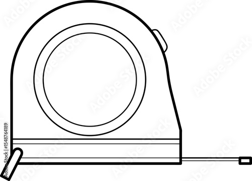 Contour Line Drawing of a Retractible Tape Measure