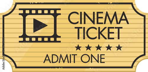 Admit one retro cinema ticket