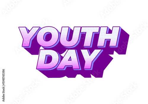 Youth day. Bold 3D text effect for energetic celebration design