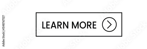 Minimal Flat Square Corner Learn More Button Icon in Bold – Perfect for Website CTAs, UI/UX Landing Page, Menus, and Interactive Web Elements
