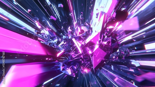 Abstract shattered crystal explosion