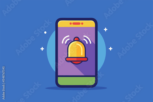 Smartphone with notification. New email message on the phone. Alert message. Notification concept of new message or other notice. Unread email. Danger error alerts, virus or insecure messaging, spam