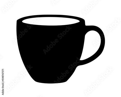 Coffee cup silhouette vector, Coffee mug vector illustration, Cup black silhouette vector