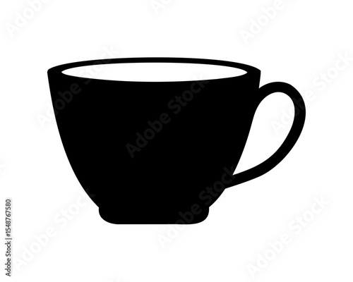 Coffee cup silhouette vector, Coffee mug vector illustration, Cup black silhouette vector