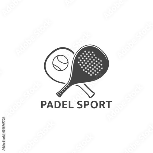 Padel sport icon, Padel tennis sport graphic, Paddle sport logo, Paddle tennis logo, Paddle racket ball logo, Paddle racket icon. 