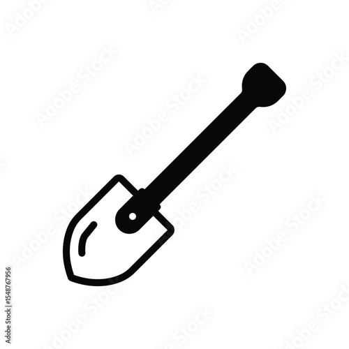 Black solid icon for shovel